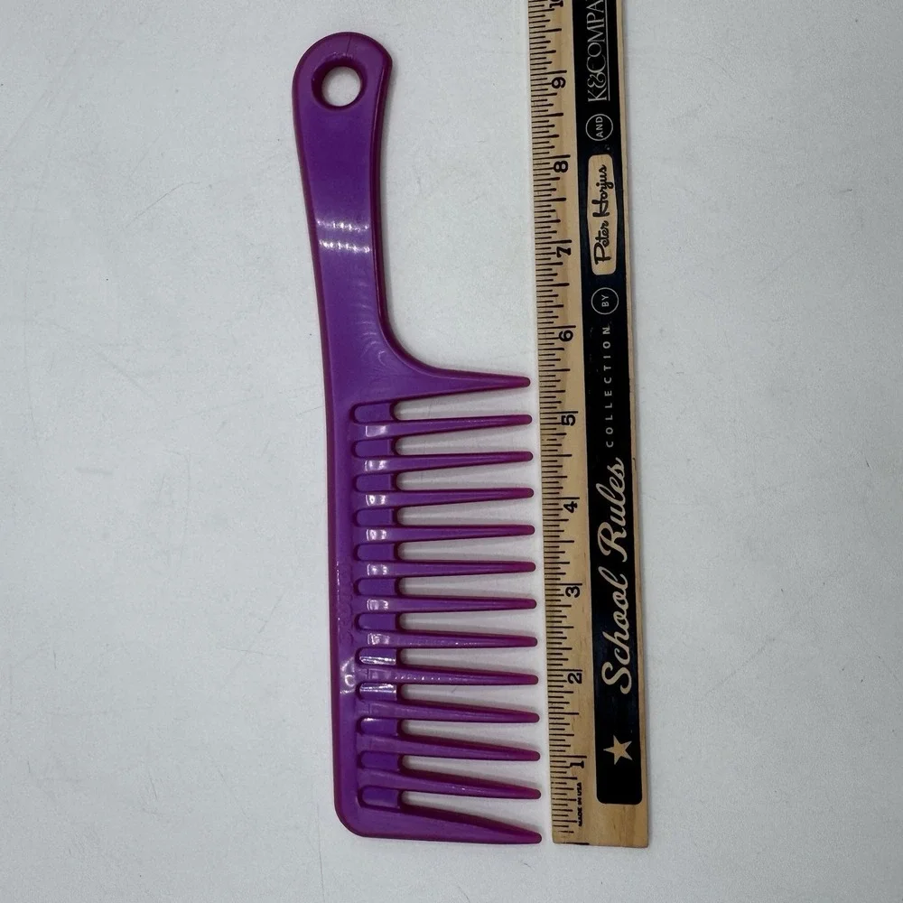 Vintage Scunci Wide Tooth Hair Comb Pick Shiny Purple Detangle 90s Retro